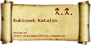 Kubicsek Katalin névjegykártya